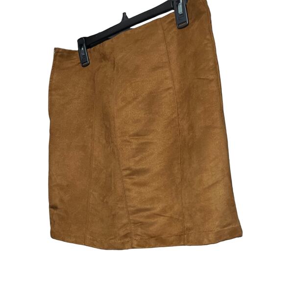 OLD NAVY A-LINE MINI SKIRT, WOMENS, L-TALL, ORANGE-BROWN-RUST, SIDE ZIP - Picture 5 of 8